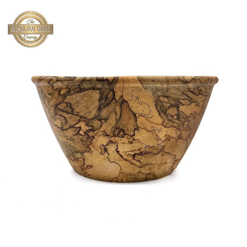 English Artisan Spalted Beach Map Bowl - Image 3