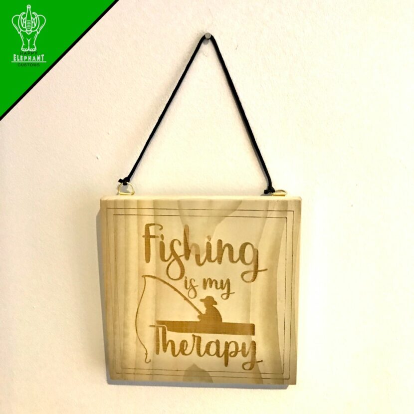 Fishing Is My Therapy - Square Hanging Sign for fishing lovers - Image 4