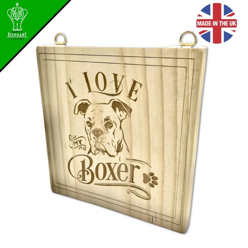 I Love My Boxer - Square Hanging Sign