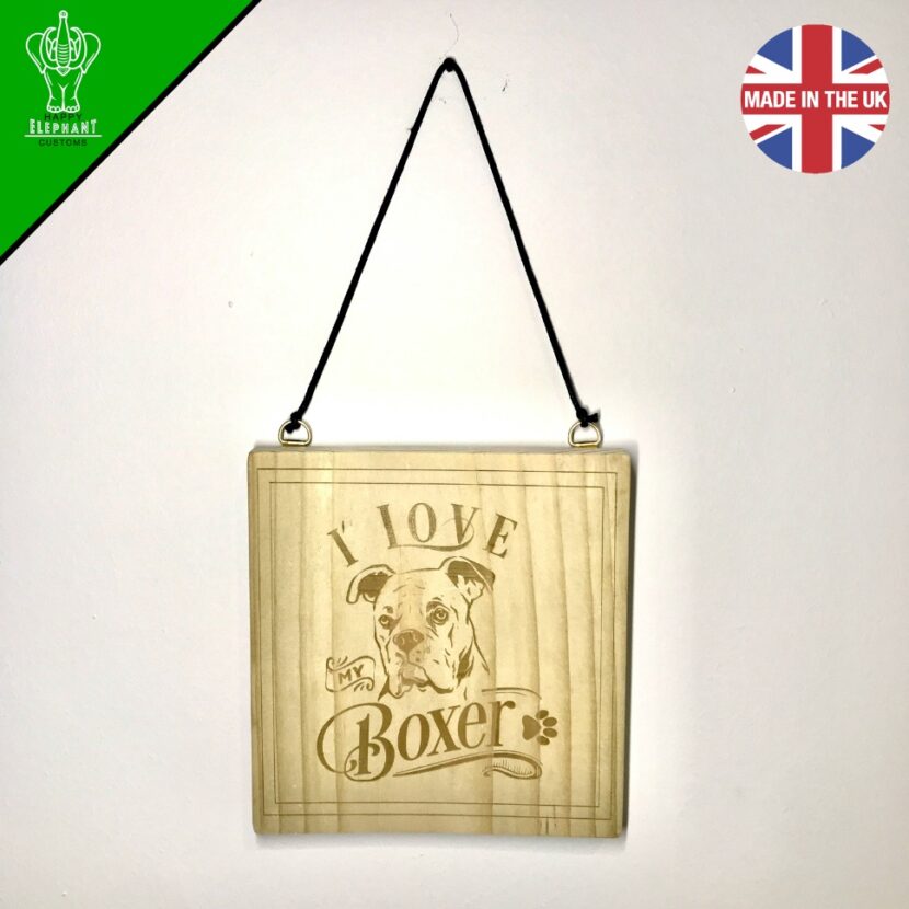 I Love My Boxer - Square Hanging Sign - Image 5