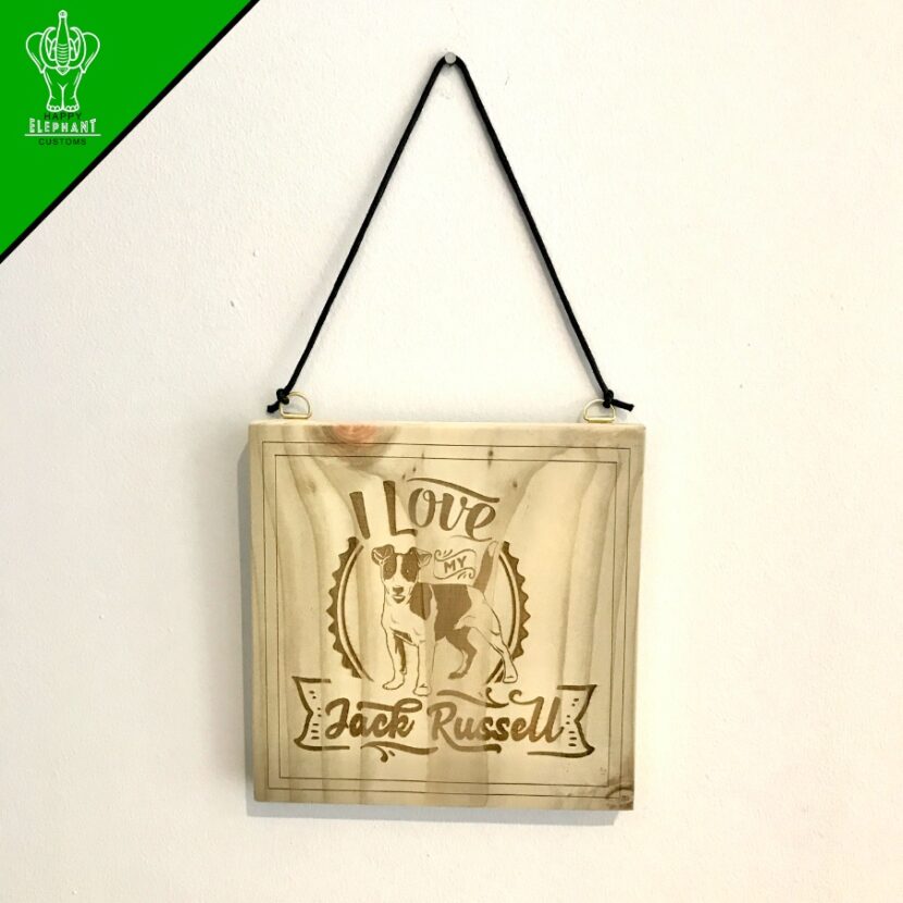 I Love My Jack Russel - Square Hanging Sign - gift for dog lovers - Image 5