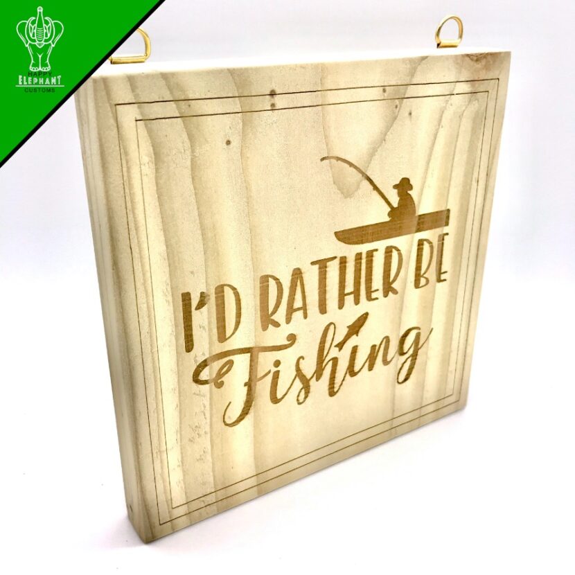 I'd Rather Be Fishing (style 2) - Square Hanging Sign for fishing lovers - Image 5