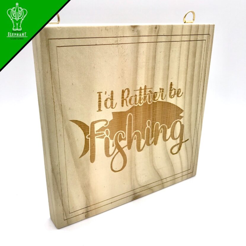 I'd Rather Be Fishing (style 1) - Square Hanging Sign for fishing lovers - Image 5