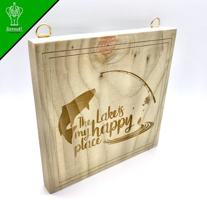 The Lake Is My Happy Place - Square Hanging Sign for fishing lovers - Image 5