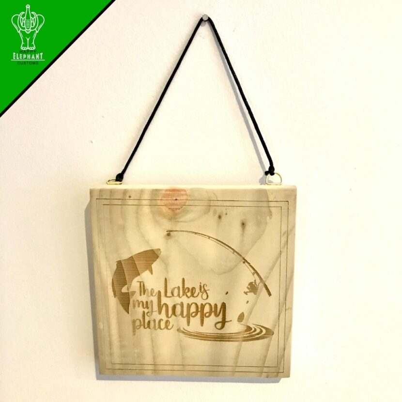 The Lake Is My Happy Place - Square Hanging Sign for fishing lovers - Image 4